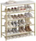 SUOERNUO Schuhregal, Organizer, 5 Etagen, für Schrank, Eingang, freistehend, Metallaufbewahrung, Schuhregal mit MDF-Platte, Gold