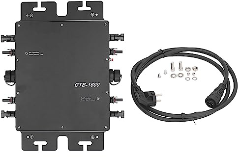 Fyearfly Solarpanel-WLAN-Wechselrichter, 1600 W Solar-Grid-Tie-Wechselrichter MPPT Mit WiFi-APP-Steuerung, Wasserdicht, Automatische Identifizierung, EU-Stecker 230 V, Für Wohnmobil-PV-Erzeugung