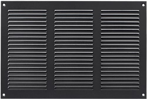 300 x 200 mm Anthrazit Lüftungsgitter mit Insektengitter - Innen- und Außen Lüftung Abdeckung - Heizung, Kühlung und Klimaanlage Gitter - HVAC System Abluft Abdeckgitter, Wetterschutzgitter