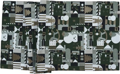 Sander - Mitteldecke / Tischdecke - Weihnachten - Calvin 85 x 85 cm - Schneeman, Nussknacker (2- Grün)
