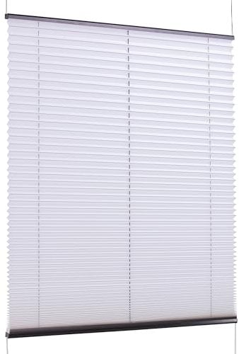 K-Home Klemmfix-Plissee Florida Weiß 115 x 130 cm (B x L) einzigartiges Design mit bezauberndem Lichteffekt