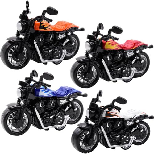 BuLKee 4 Stücke Motorrad Spielzeug Legierung Motorrad Spielzeug Spielzeugautos Set Motorrad Modell Kreative Mini Motorradsimulation Für Kinder Intellektuelles Spielzeug Geschenkset