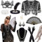 20er Jahre Accessoires Gatsby Kostüm Damen Roaring 20's Theme Party Outfit Schal Karneval Faschingskostüme Kostüm Frauen mit Stirnband, Kopfbedeckung, Handschuhen, Halskette, Ohrringen, Schwarz