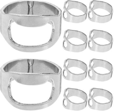 Holibanna 20 Pcs Stainless Steel Bottle Opener Creative Bottle Opener Rings Opener Beer Opener Finger Ring Opener, Medium, Stainless Steel, stainless steel