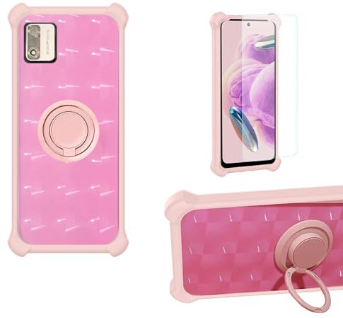 Aroepurt hülle Kompatibel Für Unity Wireless Epic E55 Hülle Case Handyhülle Schutzhülle Cover [Mit 9H Härte HD Schutzfolie] PC + Silikon Ständer TZZH-Fen