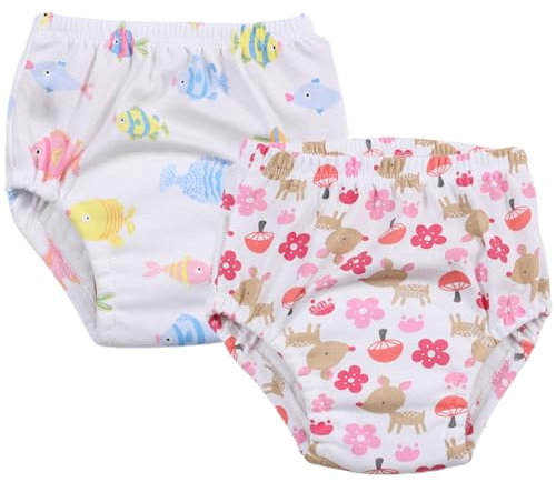 Baby Kleinkinder Töpfchen Trainingshose, 2 Stück Töpfchen Trainingshose, Windelhosen, Toilettentraining Unterwäsche, Unterwäsche Kleinkinder, für Baby, Mehrfarbig, M(15-28 Monate)
