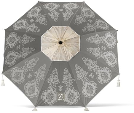 Atosa sombrilla de playa de aluminio modelo con upf 50+ gris oscuro