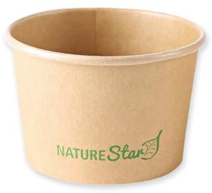 FRANZ MENSCH 500 Stück NATUREStar Bio Suppenbecher Minestrone | Kraftpapier/PE, FSC®-Mix, V: 200ml, braun, Ø: 9,5cm, H: 6,1cm, Karton, Suppenbecher, Pappbecher, Suppentassen