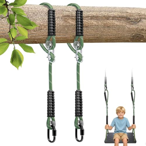 Dakzhou Schaukel Befestigung Seil, 120cm Hängematte-Befestigungssatz | Verstellbare Hängemattengurte mit Karabiner für Outdoor-Baumschaukel, Hängematte, Spielplatz-Set, 2 Stück