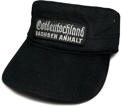 No Face No Name Military Cap Ostdeutschland Sachsen Anhalt in schwarz I Unisex frei einstellbar I bestickter Patch I Army Basecap Snapback Kappe Mütze