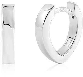ALEXCRAFT Silber 925 Ohrringe Kleine Creolen, Damen Ohrringe Oval Silber 925 Creolen Ohrringe Eckige Kleine Huggie Creolen Silber Knorpel Ohrringe Oval Creolen Kleine Silber für Damen Frauen Mädchen