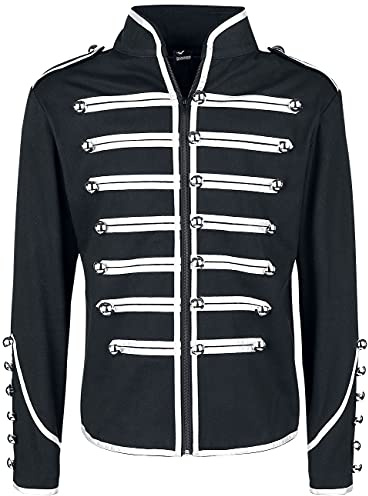 Banned Alternative Military Drummer Männer Uniformjacke schwarz/silberfarben