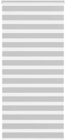 vidaXL zebra blinds light grey 105x200 cm - dual layer roller shades for windows, chain-hoist adjustable, 100% polyester fabric for living room/office