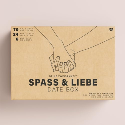 Deine Zweisamkeit-Box | Spaß & Liebe - Date Box | 180 Tage Mini-Dates, Challenges & Erlebnisse für Paare | Für mehr Paarzeit im Alltag Hochzeit, Geburtstag | Made in Germany