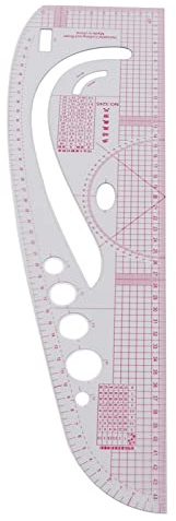 3245 Règle de Tailleur Règle Multifonction en Plastique Professionnelle à Corps Transparent de Haute Précision pour Costume, Accessoire Multifonctionnel pour un Usage Domestique