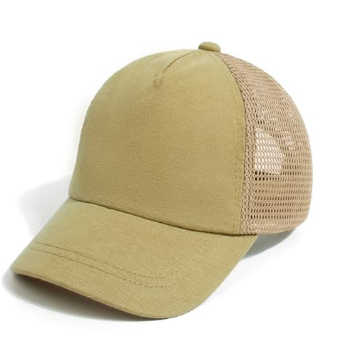 YANWANG Baby Baseballkappe Atmungsaktiv Einstellbare Kleinkind Sonnenhut Dinosaurier Solide Farbe Mützen für Kinder Jungen Mädchen(Khaki,L)