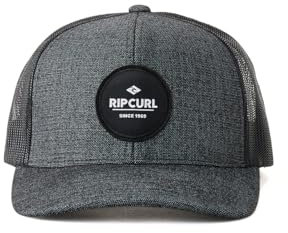 Rip Curl Herren Curve Peak, Structured Trucker Hat, Mesh Snapback Baseball Cap for Men, Adjustable Hut, Schwarz, meliert, Einheitsgröße