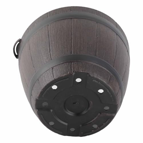 Masyrt Weinfass Pflanzer 20 * 19 * 17 Imitation Holzfass PP Harz Blüten Topf Imitierten Holzpflanzfass Imitiert (Wie Gezeigt)