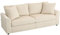 HOMCOM 3-Sitzer-Sofa, Couch mit Armlehnen, Zierkissen, Polstersofa mit Cordbezug, dick gepolstert, Loungesofa, bis 450 kg belastbar, für Wohnzimmer, Schlafzimmer, 212 x 80 x 88 cm, Cremeweiß