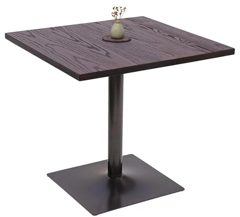 Mendler Bistrotisch HWC-H10, Bartisch Thekentisch, Industrial Gastronomie Ulme Holz MVG-Zertifiziert 75x80x80cm - Dunkelbraun