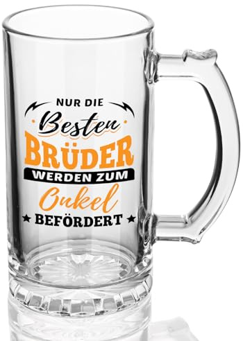 Joymaking Bierglas Geschenk Bruder, Geschenk Bruder Lustig Weihnachten, Bierkrug 0,5L