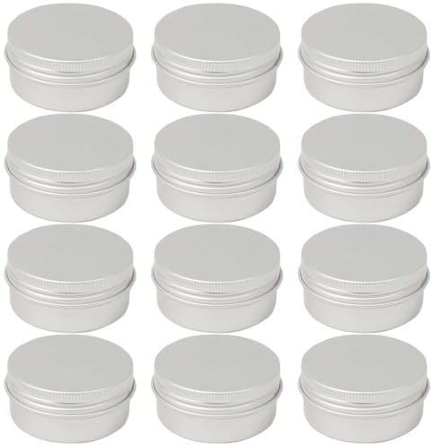 WUFKOP 12 Pots Cosmétiques Vides en Aluminium, 10 ml, Récipients Étanches pour Crèmes, Baumes à Lèvres DIY, Voyage et Échantillons