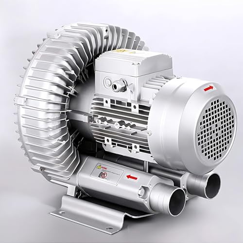 Souffleur Régénérateur Sans Huile À Faible Bruit 220V/380V – Pompe À Air Monophasée/triphasée À Canal Latéral For Eaux Usées Fosse Septique Aération D'étang Extraction De Poussière(370w/220v)