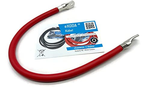 eXODA Batteriekabel 70 mm² 50cm mit Kabelschuhen M8 Rot