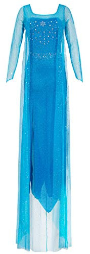 Katara 1768 - Damen Kostüm Prinzessin ELSA Kleid Frozen, Glitzerstoff Fasching Karneval Party, Größe S, Blau