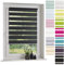 ourdeco® Doppel-Rollo, Duo-Rollo / 80 x 210 cm anthrazit/lichtdurchlässig, Blickdicht