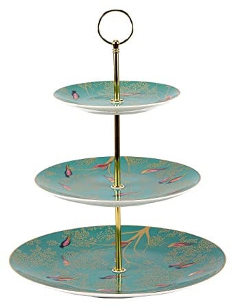 Sara Miller for Portmeirion Chelsea 3 Tier Cakestand Green, Ceramic, 280 x 280 x 60 cm