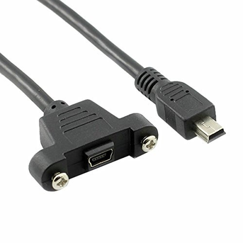 baolongking USB 2.0 Mini B Verlängerungskabel, Stecker, Panelmontage, Typ USB 2.0, USB Mini B Stecker auf USB Mini B Buchse, Kabel mit Schrauben, 50 cm