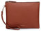 Doris&Jacky Damen Echtes Leder Clutch Schaffell Geldbörse Abendtasche mit Handschlaufe (Black-Ziegenfell)