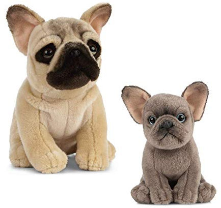 Living Nature Plüschtier Hund und Welpe, Brown & Grey