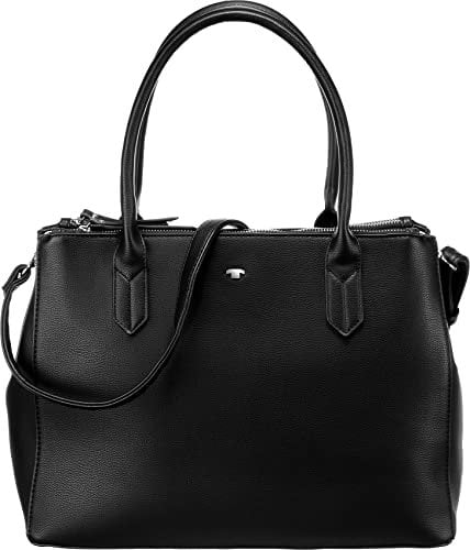 TOM TAILOR Roma Damen Shopper Umhängetasche Reißverschluss Mittelgroß Schwarz