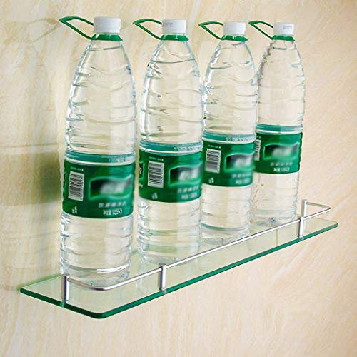 MKKSLR Wandhalterung Badezimmer Gehärtetes Glas Regal Badewanne Duschregale Duschwanne und Aluminium (8 Größen) (Größe: 20 cm)