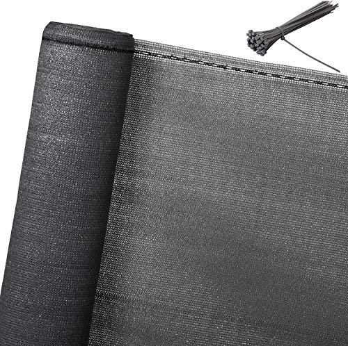 WOLTU Zaunblende 2x10m, 150 g/m² HDPE Tennisblende Schattiernetz Sichtschutz Windschutz Staubschutz Sonnenschutz Gewebe Netz mit Kabelbinder anthrazit