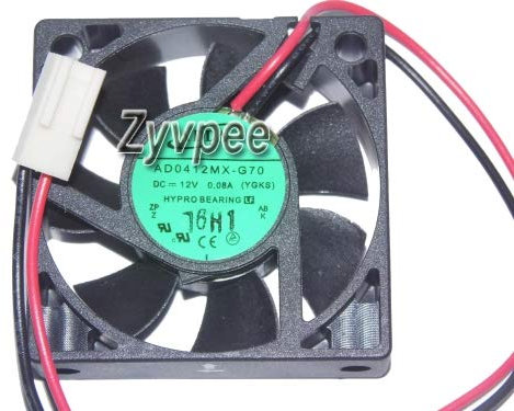 zyvpee® 40 x 40 x 10 mm AD0412MX-G70 (YGKS) 12 V 4 cm 0.08 A 40 mm 2 cables para ventilador DAHUA DVR