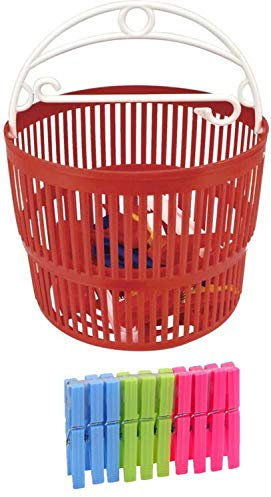 Fercasashop - cestello portamollette a 2 fasce magico + 10 mollette colorate