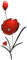 Red Poppy Stem Metal Wall Art Flower Wall Sculptures For Home Or Garden