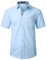 HISDERN Mens Short Sleeve Dress Shirts Formal Casual Regular Fit Shirt Button Down Business Office Blue Shirts with Chest Pocket,XL