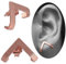 Pendientes de Stud triángulo, pendientes de espárragos de oro rosa, pendientes geométricos, aretes Chevron, pendientes de suspensión, pendientes minimalistas de triángulo (Chapado en oro rosa)