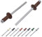 Lot de 100 rivets aveugles peints, 3,2 x 8 mm, tête bombée, DIN 7337, rivets en aluminium et mandrin en acier, rivets pop (100, marron sépia RAL 8014)