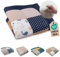 ULLENBOOM Krabbeldecke für Baby 100x100 cm, 100% OEKO-TEX Materialien, Made in EU, Dick & weich gepolstert, Wale - ideal als Babydecke, Laufgittereinlage & Spieldecke Baby