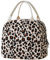 EurCross Leopard Canvas Insulated Lunch Cool Bag for Adults Women Ladies Work, Chic Lunch Box Tote Bag for Girls School or Outdoor Picnic Daily Use
