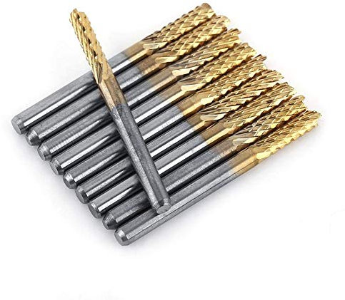 Generic Schaftfräser, 10 STÜCKE 3,175 mm Fräser 1/8 Zoll aus Hartmetallmaterial zur Bearbeitung von Leiterplatten, Metall, Kunststoffwerkzeug