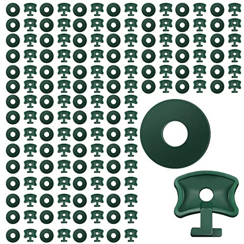 Greenhouse Clips, Greenhouse Glass Clips Green 50pcs Clips & 50pcs Washers, Aluminium Greenhouse Insulation Netting Shading