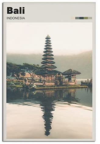 Vintage Reiseposter Indonesien Bali Leinwand Kunst Poster Geschenk Wanddekoration Malerei Poster Dekorative Poster