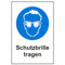 Indigos UG - Schild Schutzbrille tragen Gebotsschild - 13,10x18,50 cm - Warnung - Sicherheit - Hotel, Firma, Haus - Aluverbundplatte 3mm - Hinweisschild - Warnschild