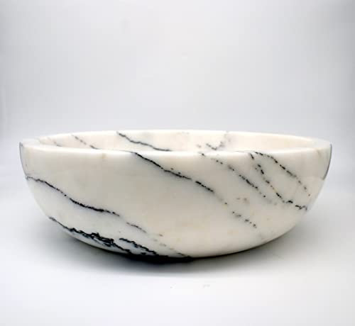 Fregadero de mármol blanco hecho a mano, fregadero redondo de mármol, cuenco redondo, piedra natural, lavabo de baño, lavabo de baño, color blanco